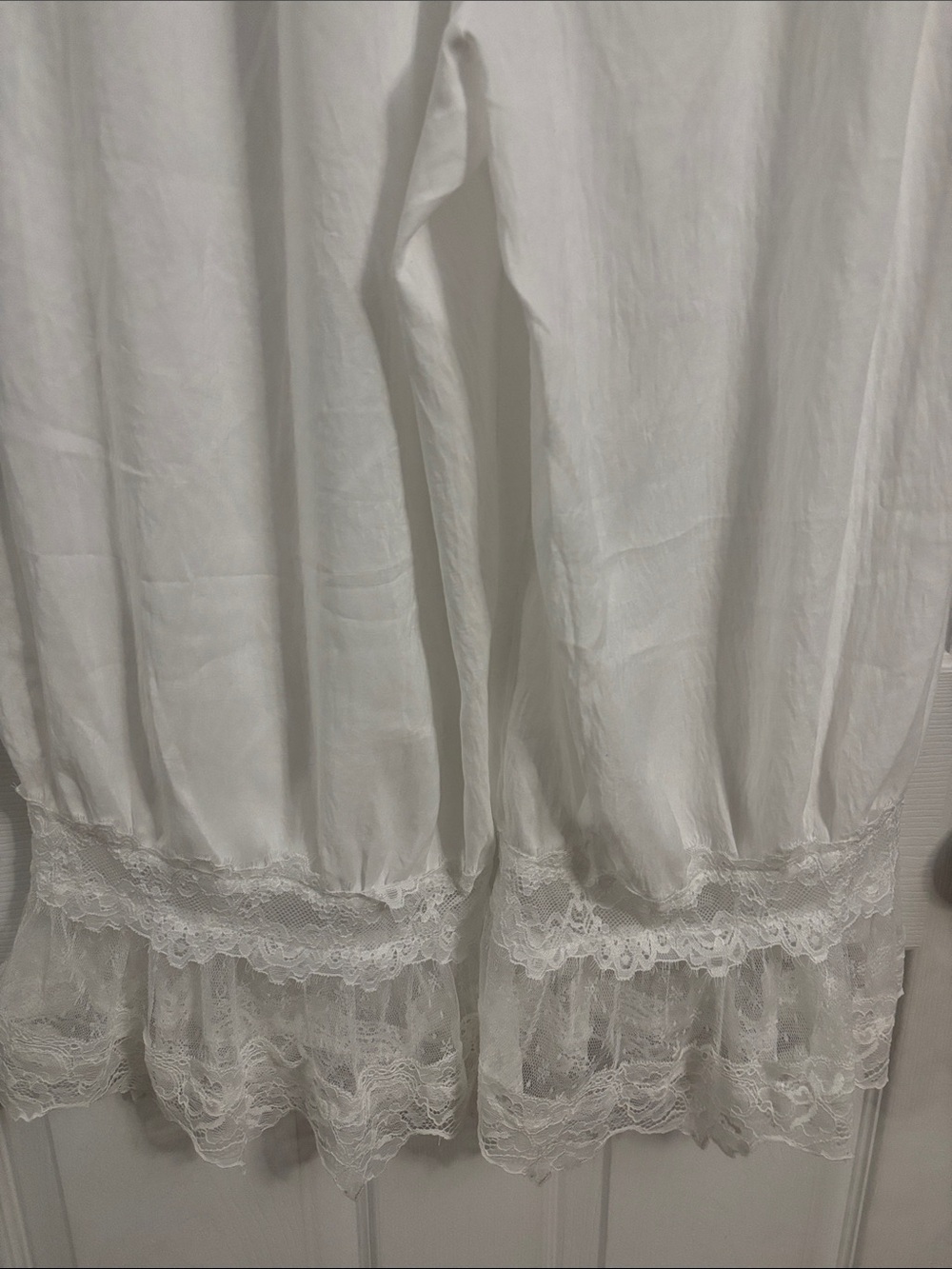 White Lace-Trim Wide Leg Bloomers - Picture 8 of 14